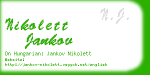 nikolett jankov business card